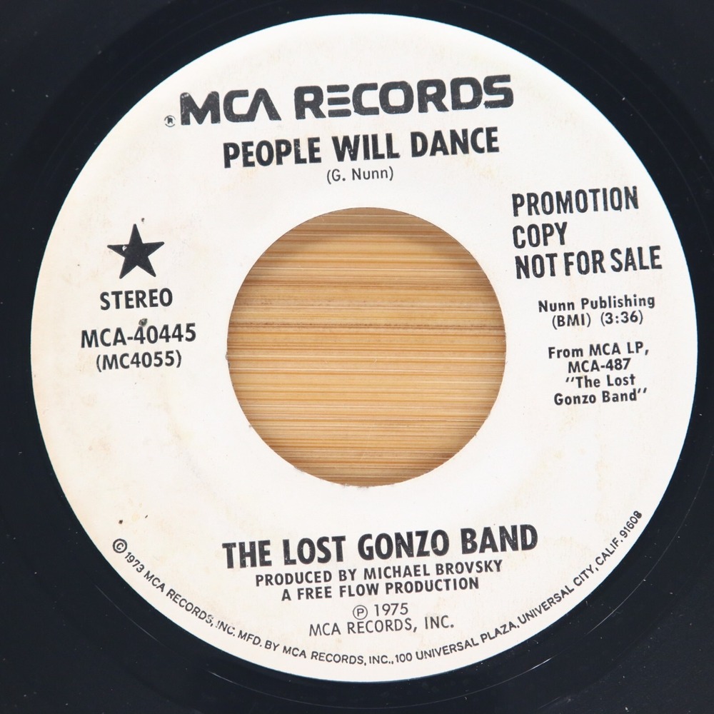 THE LOST GONZO BAND - PEOPLE WILL DANCE - SOUL FUNK 45 PROMO MCA